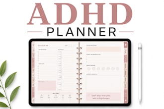 adhd planner hyperlinked planner self love planner journal stickers notion