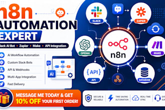 n8n automation expert slack ai bot zapier make workflow integration