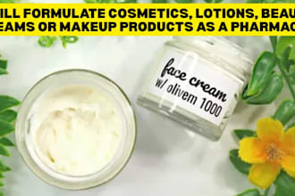 formulate cosmetics, lotions, beauty creams or makeup products as a pharmacist
