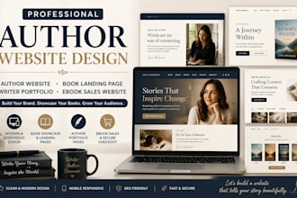 design author website book landing page writer portfolio and ebook sales website