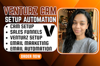 set up venturz CRM email automation community sales funnels startups marketing