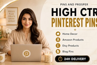 design high CTR pinterest pins for home decor blogs and etsy affiliate products