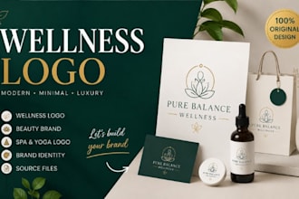 design wellness brand beauty wellness logo and luxury brand identity kit
