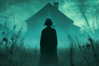 design a terrifying horror book cover illustration