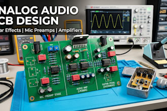 design custom analog audio pcb for guitar effects, mic preamps, amplifiers