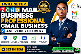 setup zoho mail business professional gmail business and verify delivery