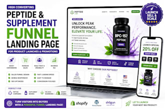 do peptide, supplement funnel landing page for product launches and promotions