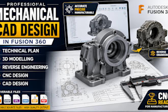 do technical plan 3d modelling reverse engineering cnc cad design in fusion 360