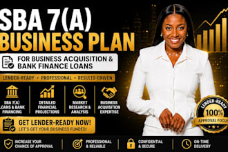 write an sba 7a business plan for business acquisition and bank finance loans