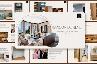 design real estate brochure, powerpoint presentation, company profile, webinar