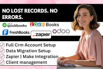 migrate data to quickbooks freshbooks xero wave zohoooks odoo crm jobber sage 50