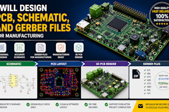 design pcb, schematic, and gerber files for manufacturing