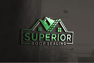 design eco friendly roof cleaning business logo