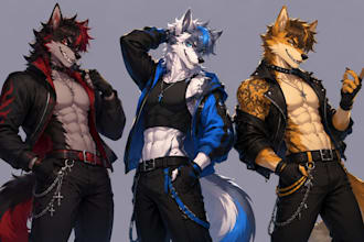 draw furry art, furry pfp, furry oc, fursona ref sheet, sfw anthro character art
