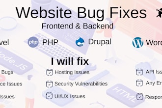 fix bugs in your laravel, PHP, drupal, or wordpress website