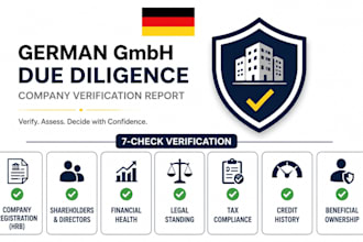 prepare  german gmbh companies due diligence report and business verification