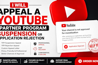 appeal a youtube partner program suspension or application rejection