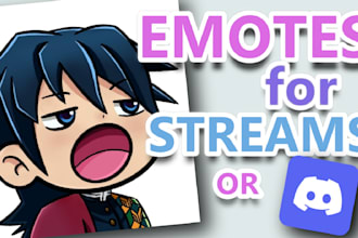 draw cute emote for streams or discord stickers