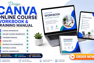 design a canva online course workbook and training manual