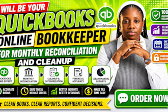 quickbooks bookkeeping bank reconciliation accounts payable receivable cleanup