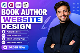 build modern book author website or ebook author website