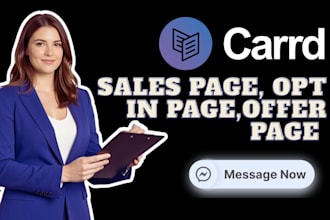 build carrd landing page, sales funnel, or opt in page for your offer, carrd co