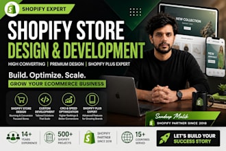 design, develop and customize high converting shopify store