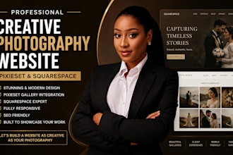 design creative photography website, pixieset website, squarespace