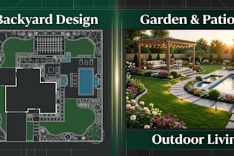 design your backyard, front yard, patio, garden, and outdoor living space