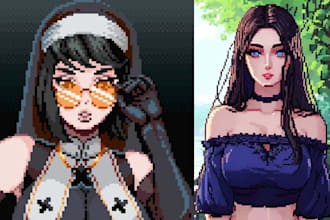 draw 2d pixel art characters for your indie game