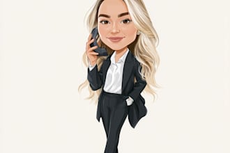 singel funny caricature professional business caricature