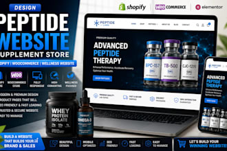 design peptide website supplement store shopify woocommerce wellness website