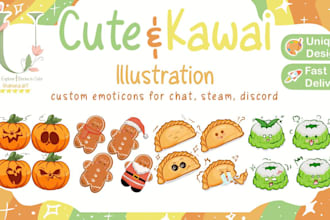 create cute emotes and sticker for twitch and discord