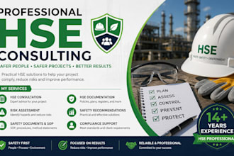 prepare professional hse documents, risk assessments and sops