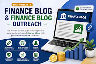 provide finance blog outreach and publish on high authority finance blogs