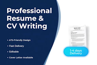 design ats friendly professional resume and CV for job