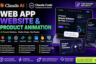 create claude ai claude code for web app ,product video animation claude website