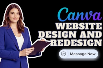 design a responsive canva website and canva landing page for your business