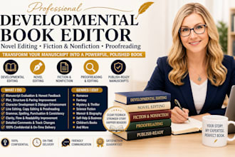developmental book editor novel editing fiction non fiction book proofreading