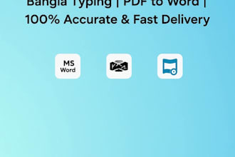 do data entry bangla typing and pdf to word