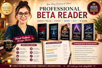 beta read thriller, dark romance, ya, sci fi, fantasy novels, horror beta reader