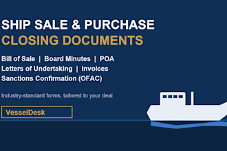prepare ship sale and purchase closing documents tailored to your deal