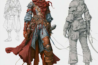 draw a fantasy character ilustration