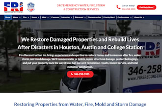 design wix fire damage restoration website wix soot cleanup wix board up website
