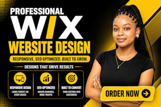 design responsive SEO optimized wix website, landing page, and one page website