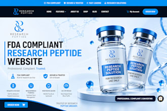 build a peptide website for research peptide and supplement brands
