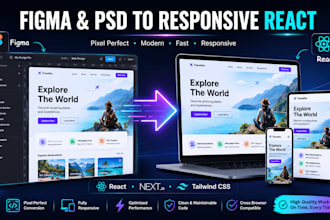 convert figma or PSD to responsive react web app