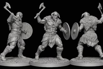 sculpt custom 3d miniature, warhammer tabletop model 3d figurine for 3d printing