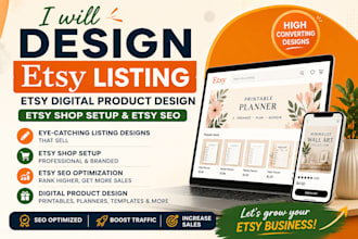 design etsy listing etsy digital product design etsy shop setup etsy seo etsy