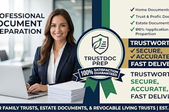 prepare a professional revocable living trust and estate planning document